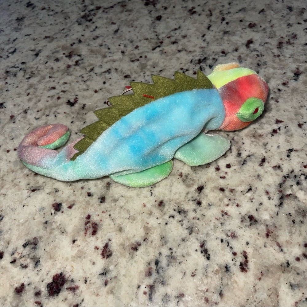 NWT Vintage Ty Beanie Baby Iggy the Iguana 1997 Rainbow Collectible Lizard - Picture 2 of 10